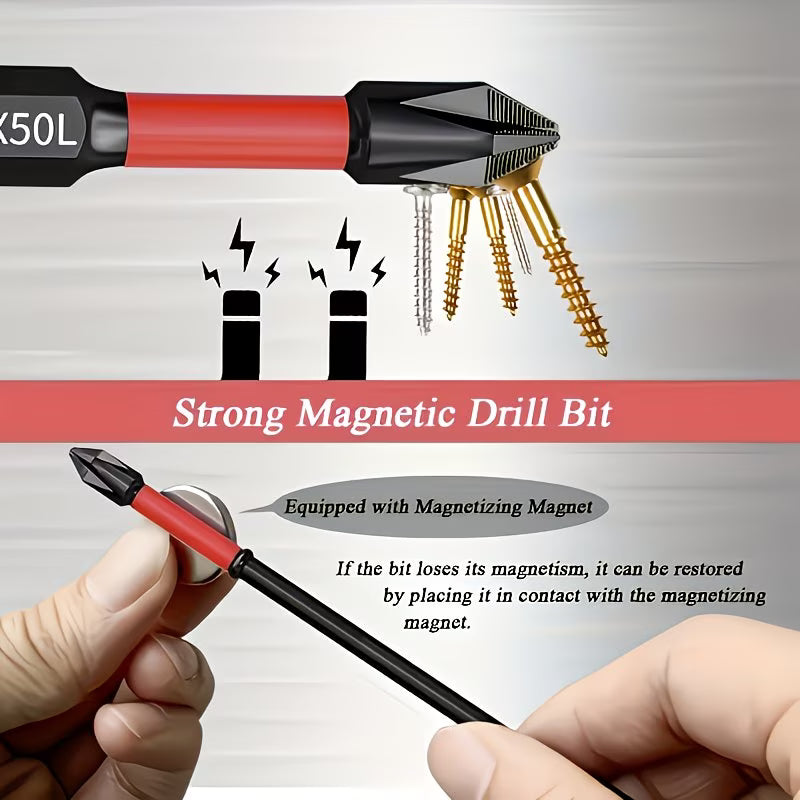 Magnetic Screwdriver Bit Set, 1/4"