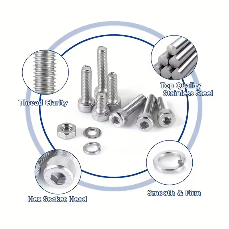 1018pcs Heavy-Duty Premium Stainless Steel Bolt Kit