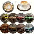 Vintage Car-Themed Wooden Coasters