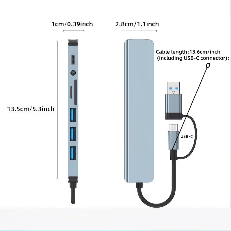 8-in-1 Hub, USB & Type-C Port docking station
