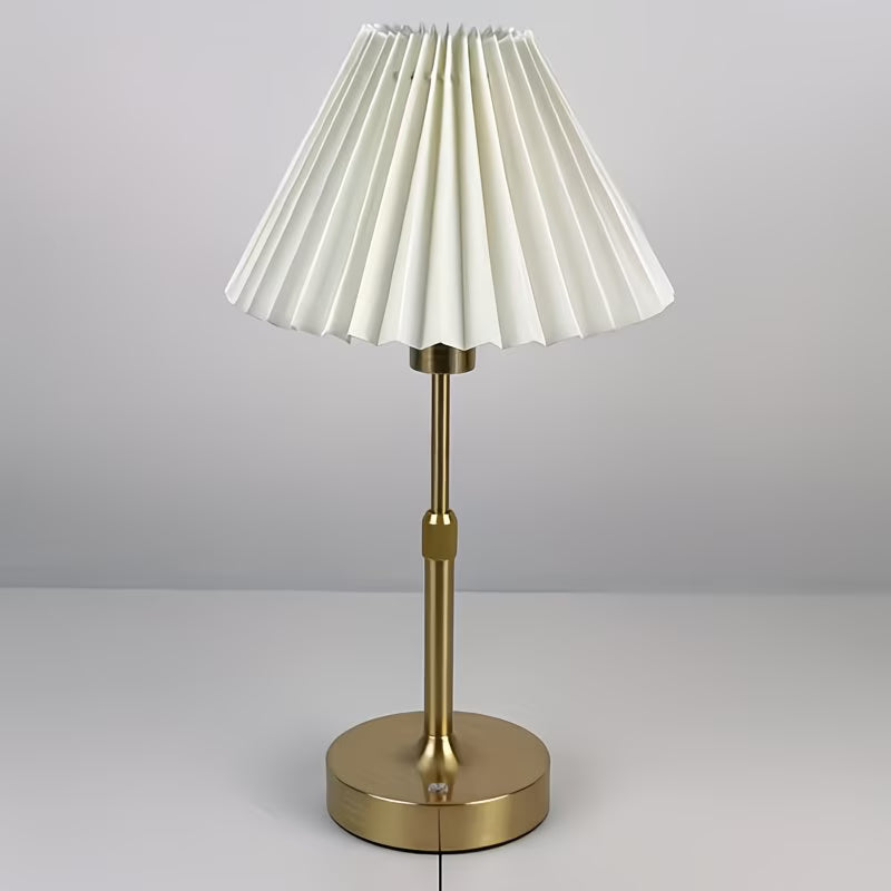 Wireless  Pleated Lampshade Table Lamp