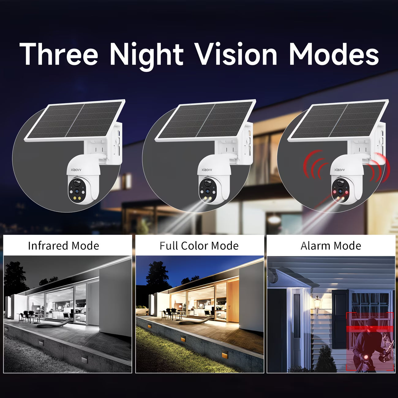 Wireless Outdoor WiFi Solar Security Camera