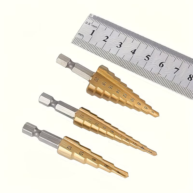 Titanium Step Cone Drill Bit Set
