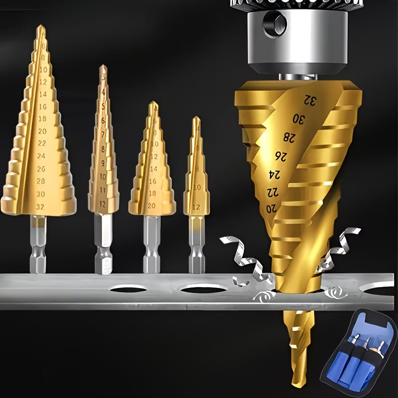 Titanium Step Cone Drill Bit Set