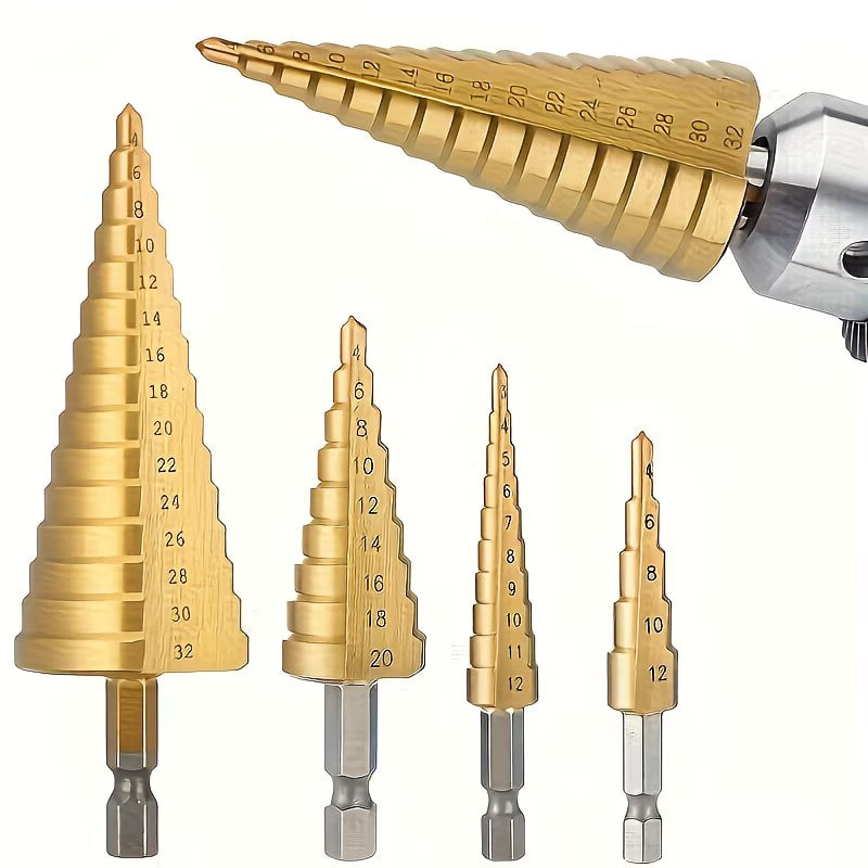 Titanium Step Cone Drill Bit Set